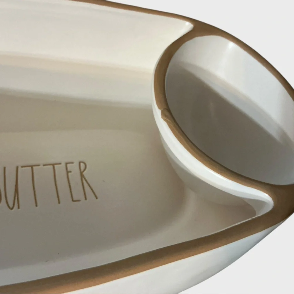 Rae Dunn “Bread & Butter” Matte White Ceramic Serving Bowl NWT